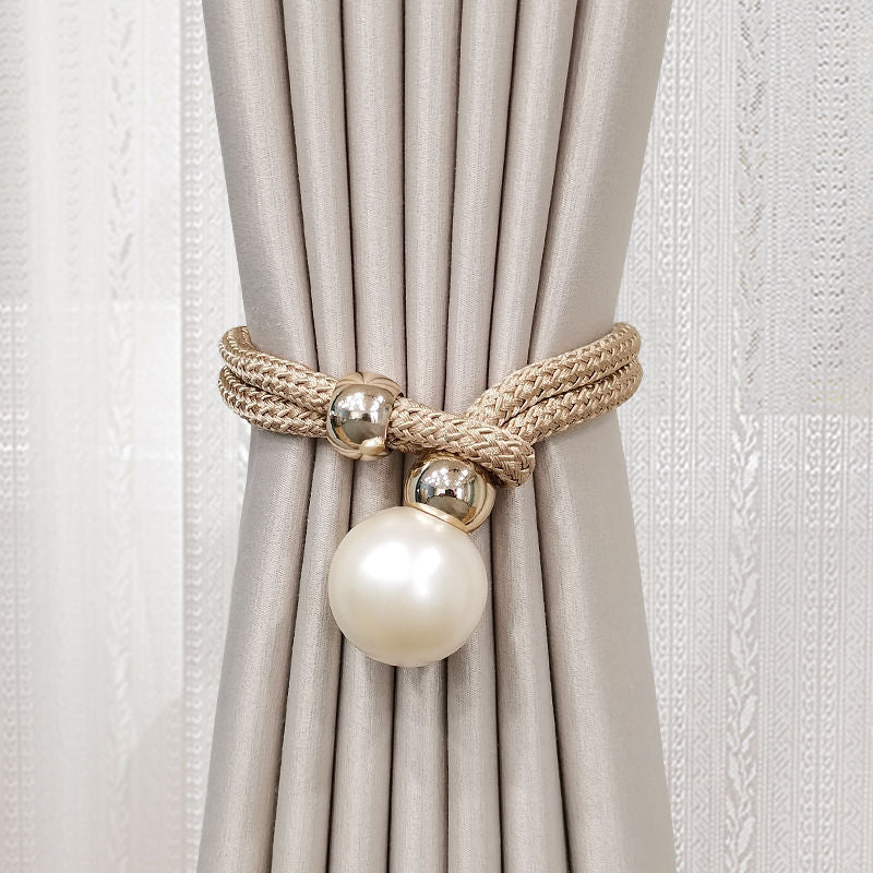 Elegant curtain tieback with decorative pearl Bowlift