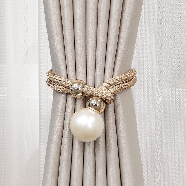 Elegant curtain tieback with decorative pearl Bowlift