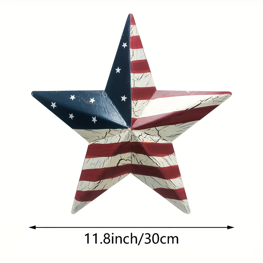 Unisex 3D metal wall star with vintage crack effect and hanging hole Bowlift