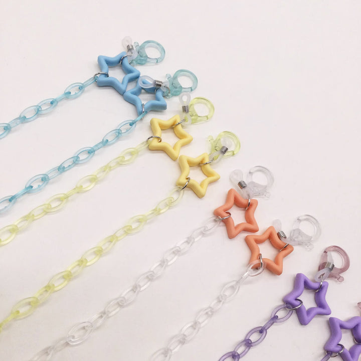 Fashionable glasses holder chain with star pendants Bowlift