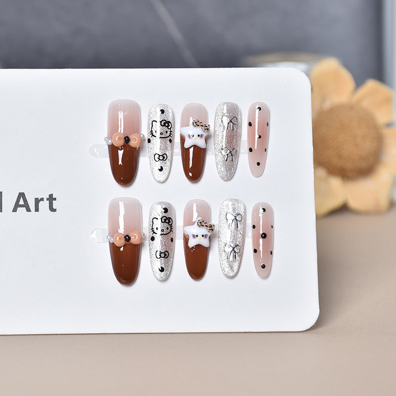Decorative Animal Print Press-On Nail Set Bowlift