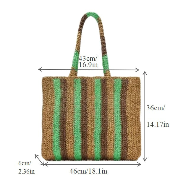 Handwoven shopping bag with modern stripes Bowlift