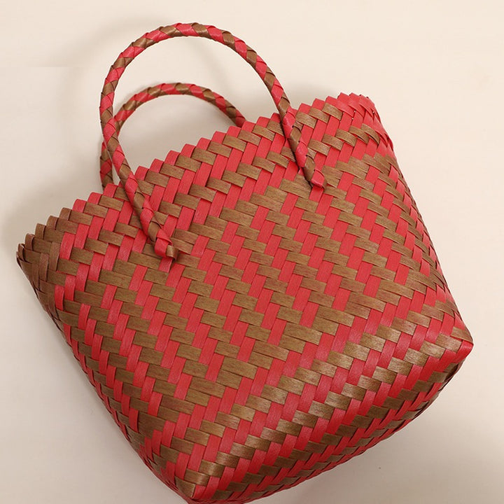 Braided Tote Bag in Rustic Design Bowlift