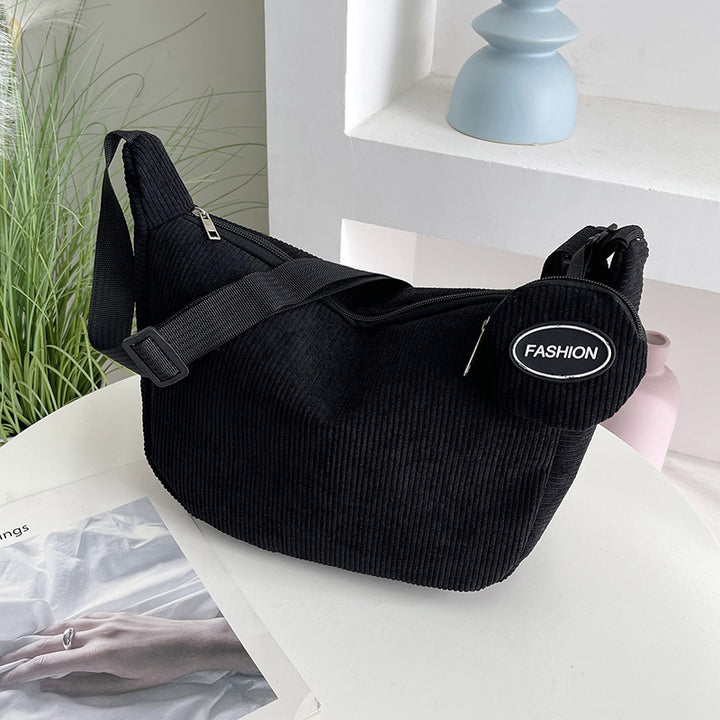 Casual Corduroy Crossbody Bag Bowlift