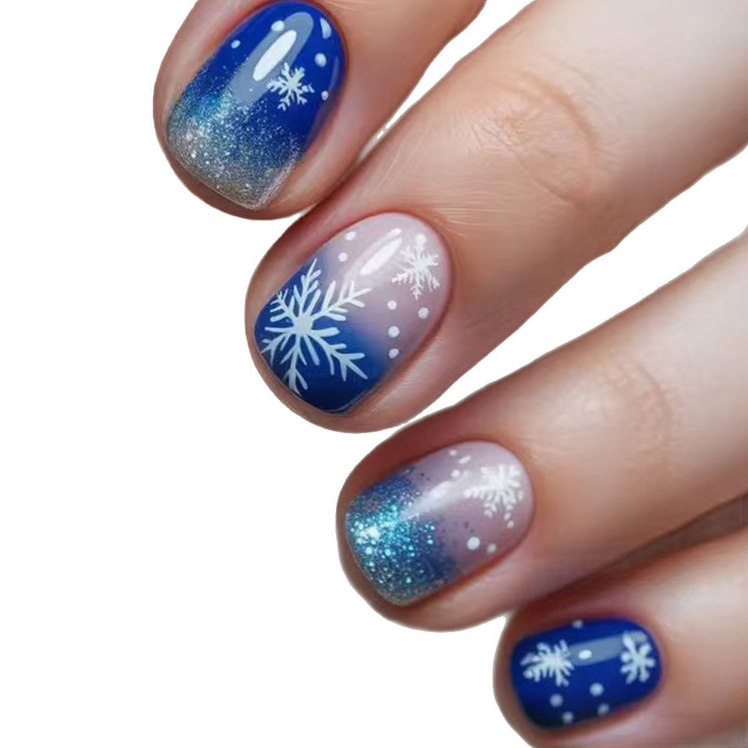 Artificial nails with Elegant Winter Landscape Design Bowlift