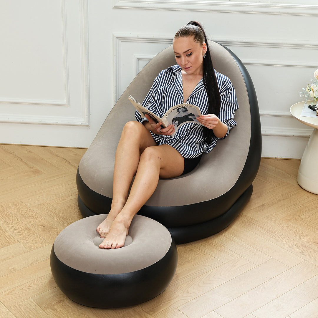 Women Inflatable Comfort Sofa with Ergonomic Backrest Bowlift