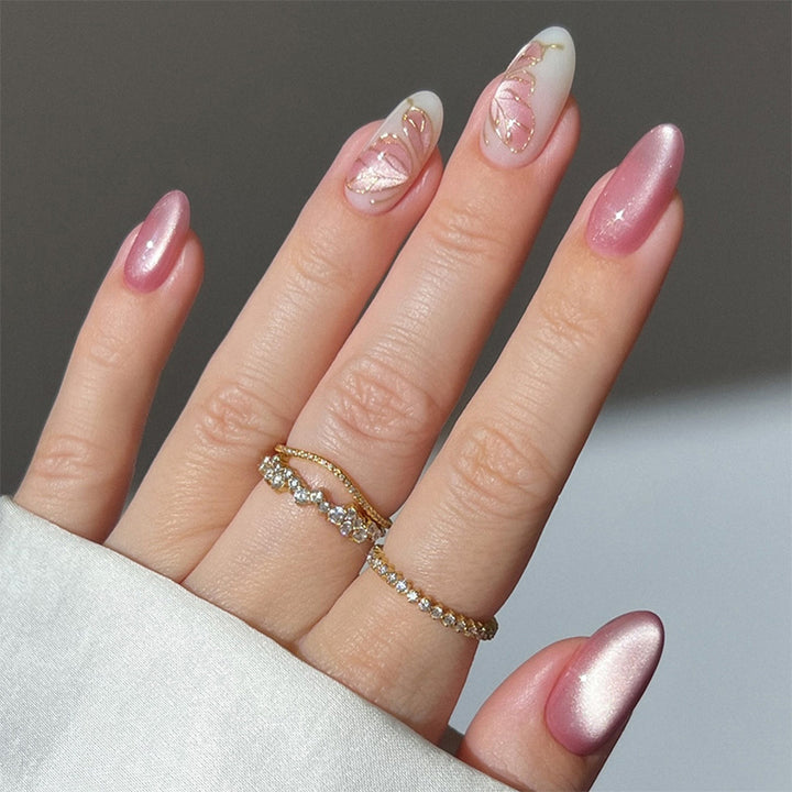 Creative nail design set with luxurious rose accent Bowlift