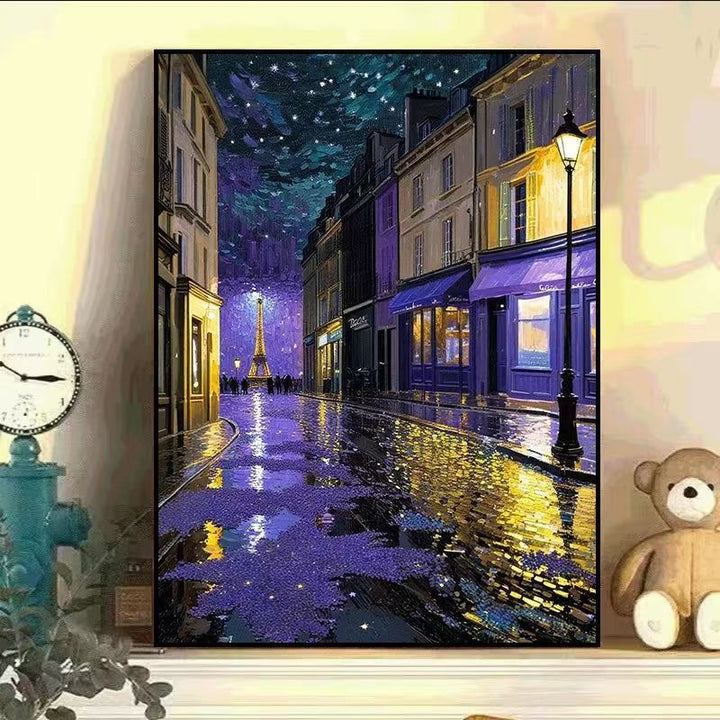 Eiffel Tower Night Scene Canvas Art Bowlift