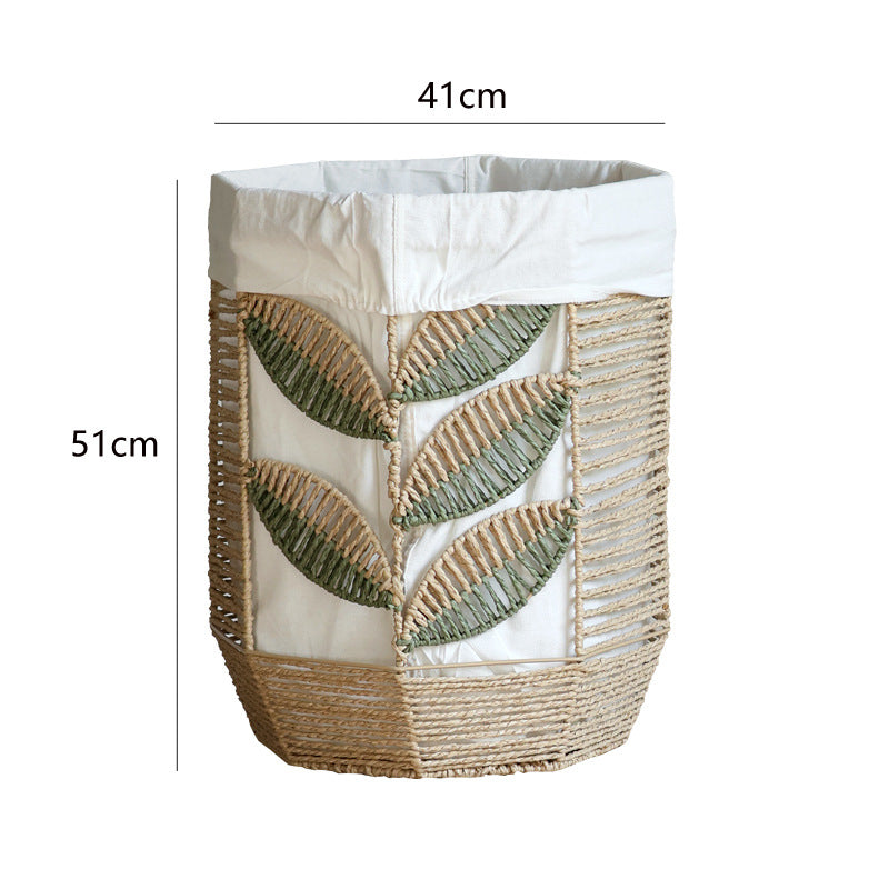 Rustic laundry basket with floral pattern Bowlift
