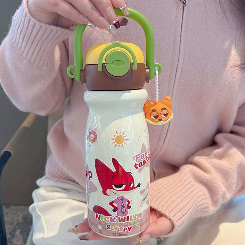 Women's insulated bottle with innovative animal design and practical integrated carrying handle Bowlift