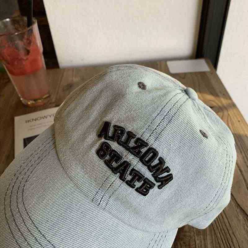 Unisex Vintage-Inspired Embroidered Denim Cap Bowlift