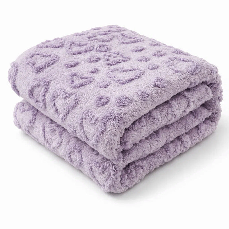 Women's Cozy Fleece Blanket with Heart Design Bowlift