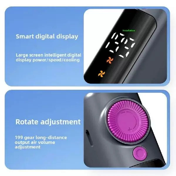 Unisex One Size Compact Wireless Turbine Air Circulator with Digital LED Display Precise Speed Selection Bowlift