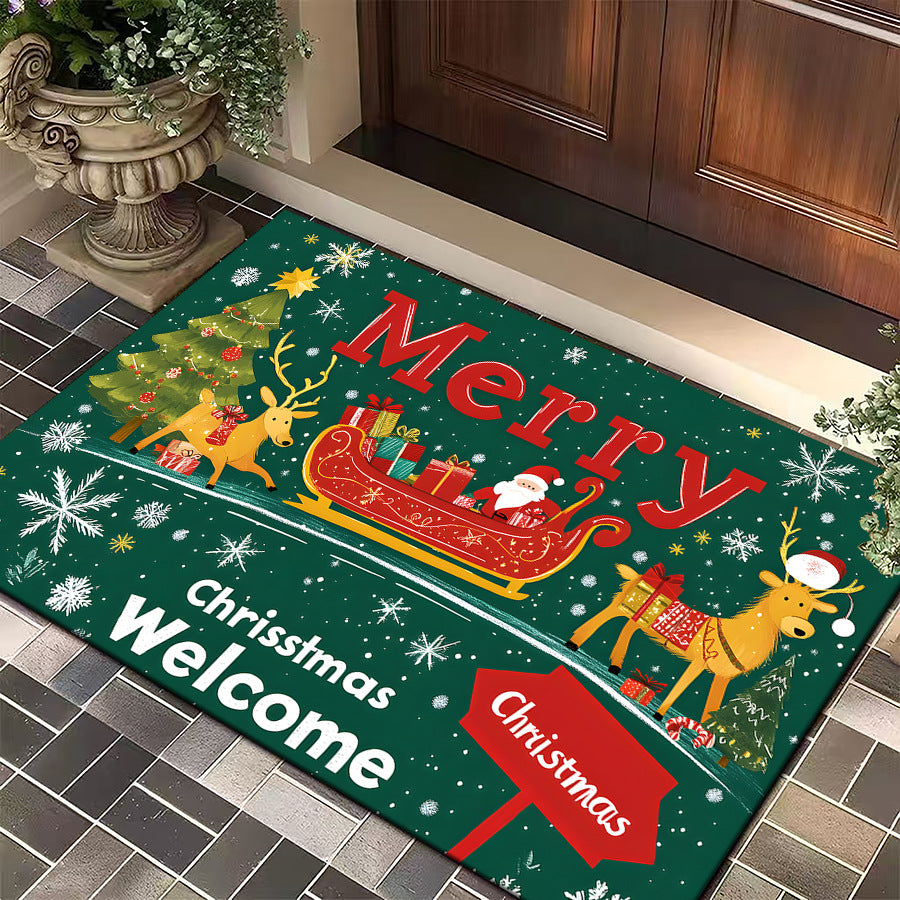 Festive Dog-Themed Entryway Mat Bowlift
