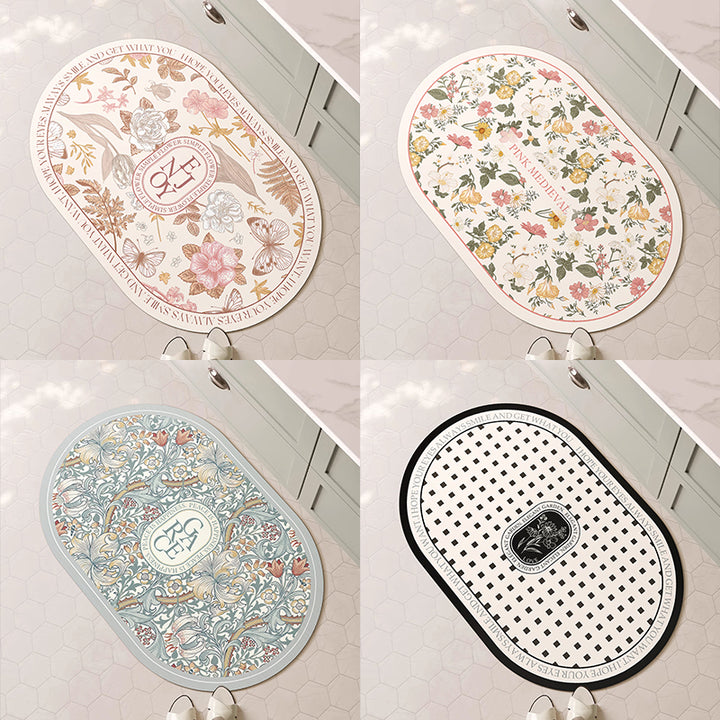 Decorative Floral Bath Mat Bowlift