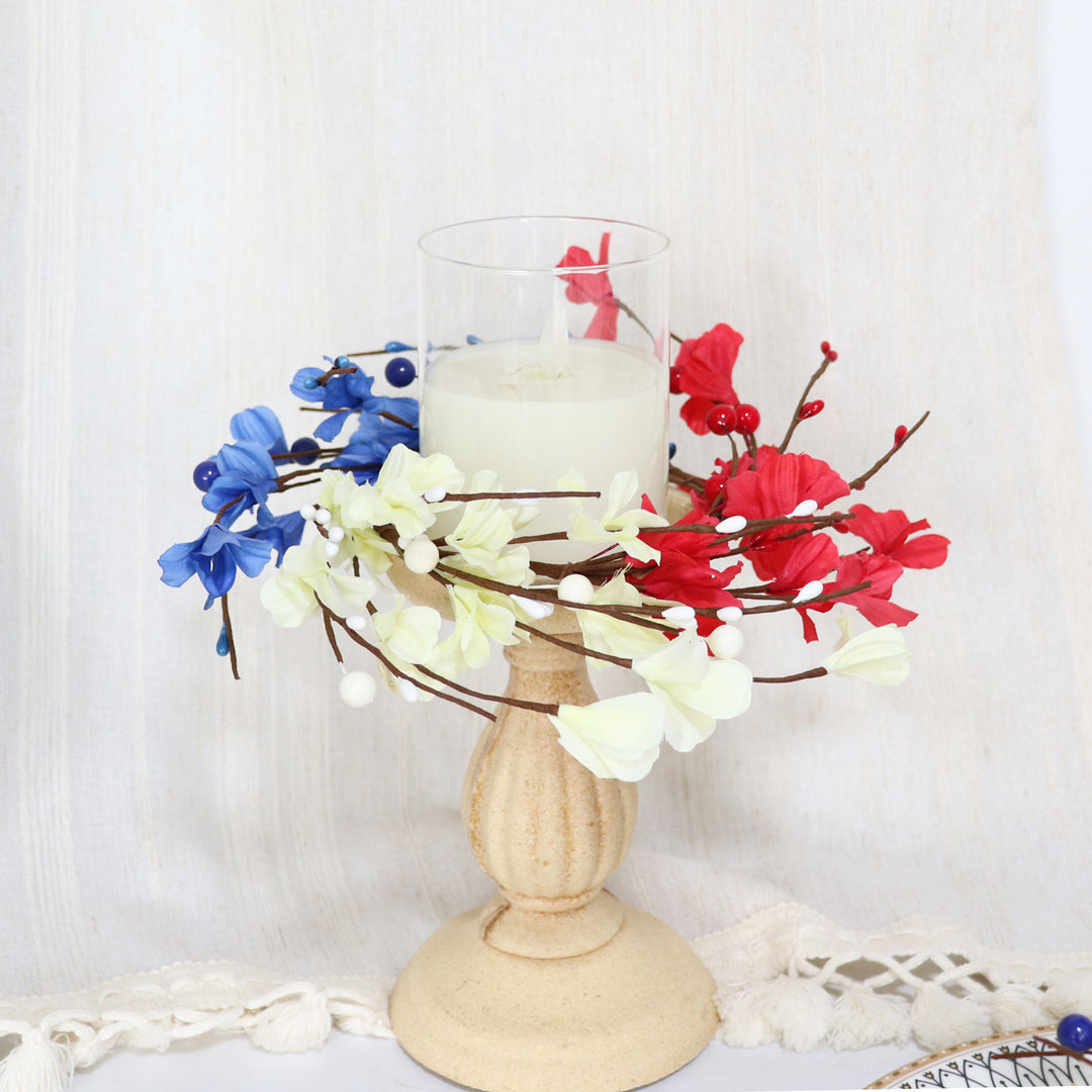 Unisex handmade flower crown for wall and door made of artificial flowers on a wicker base Bowlift