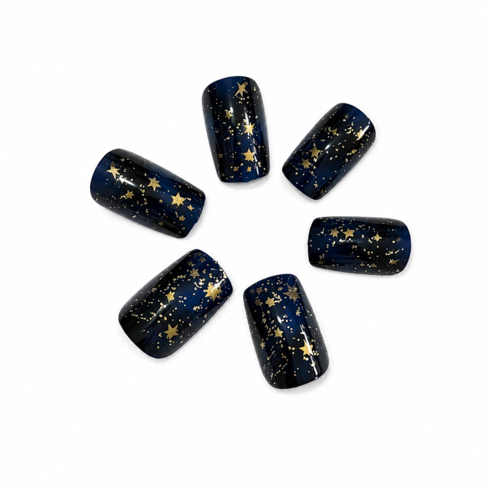 Elegant Artificial Nails In Luxurious Star Design Bowlift