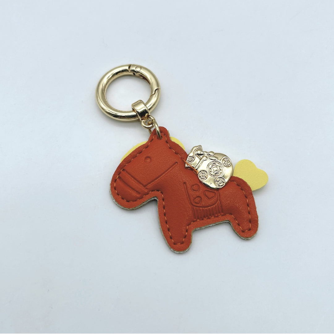 Animal-Shaped Leather Keychain Bowlift