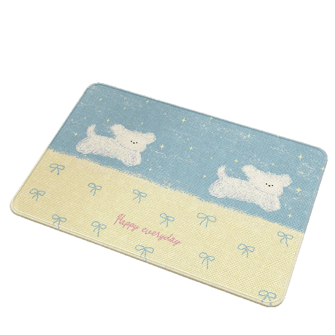 Floral Themed Bathroom Rug Bowlift