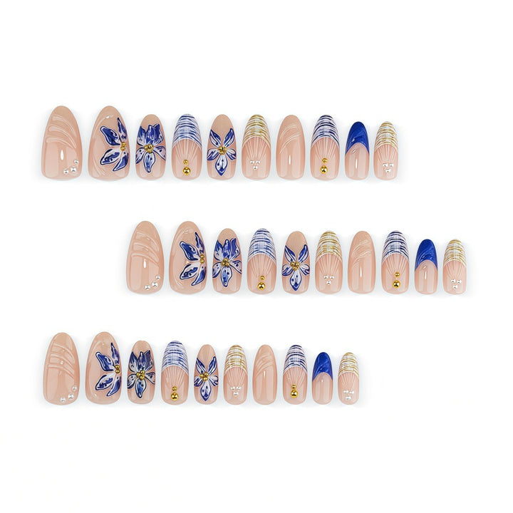 Stylish 3D Flower Motif Artificial Nails Bowlift