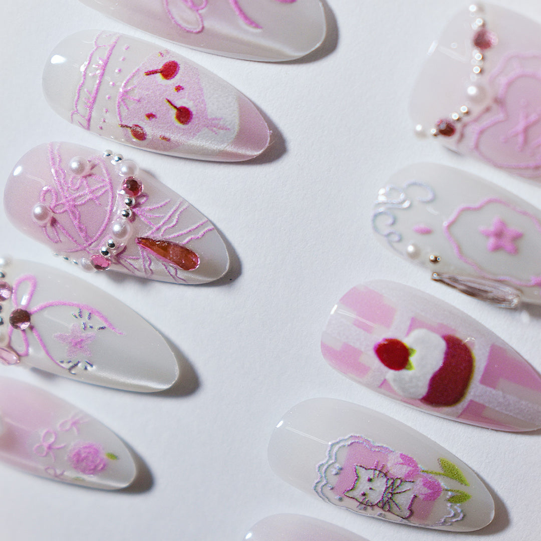 Decorative Press-On Nail Art Set Bowlift