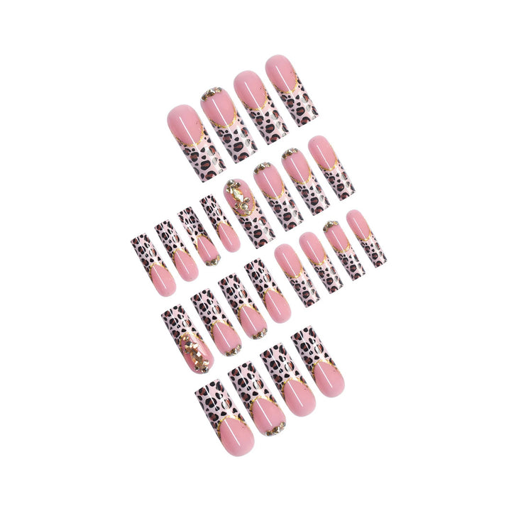 Luxury Leopard Print Press-On Nail Extensions Bowlift