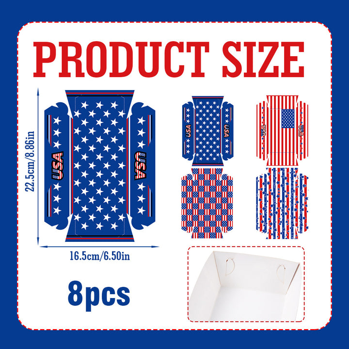Unisex nan decorative gift boxes made of sturdy cardboard with foldable plug bottom and Americana star-and-stripes pattern Bowlift
