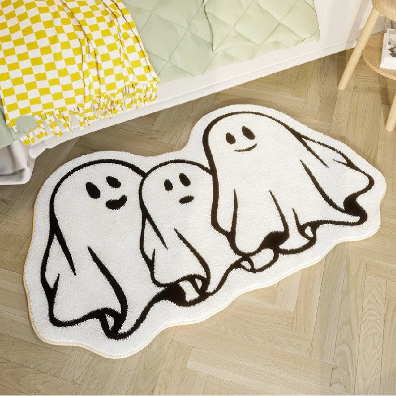 Ghost-Themed Plush Bath Mat Bowlift