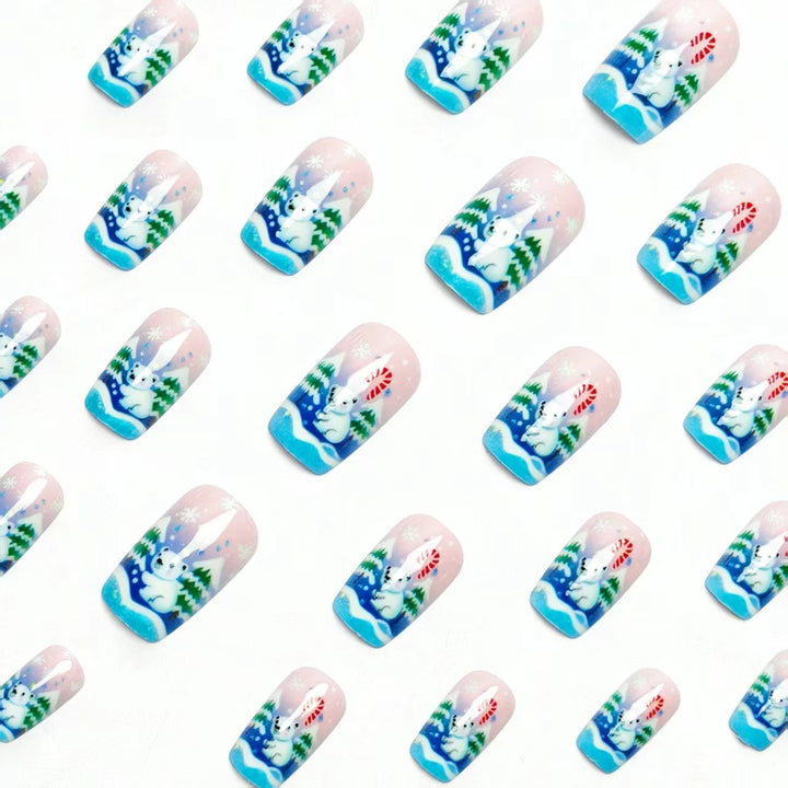 Holiday-Themed 3D Polar Bear Nail Art Bowlift
