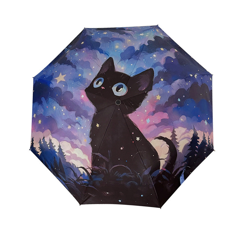 Women's umbrella with cute cat design by Bowlift