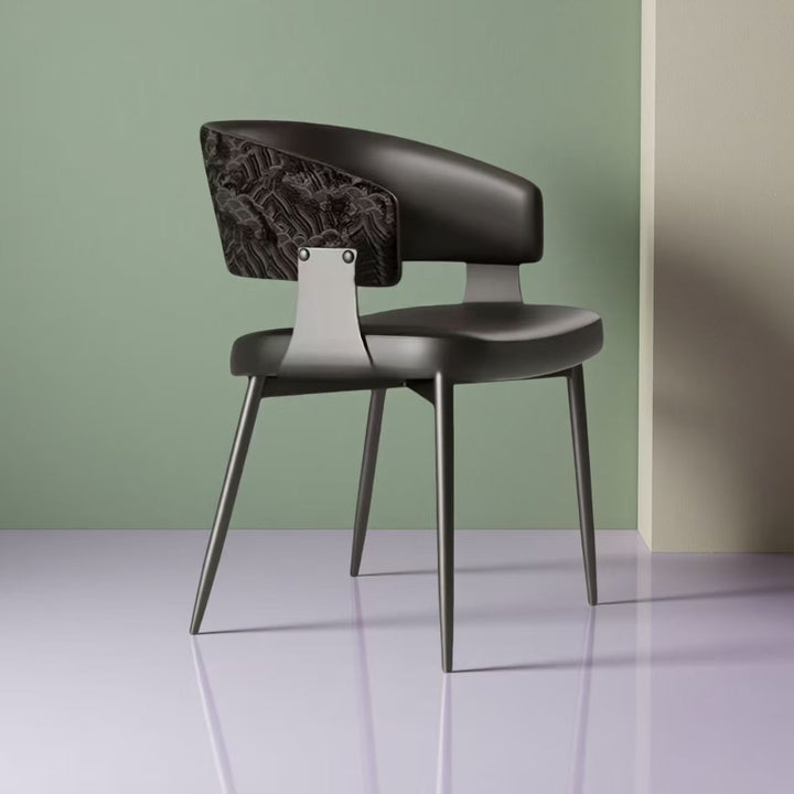 Contemporary Floral Accent Dining Chair Bowlift