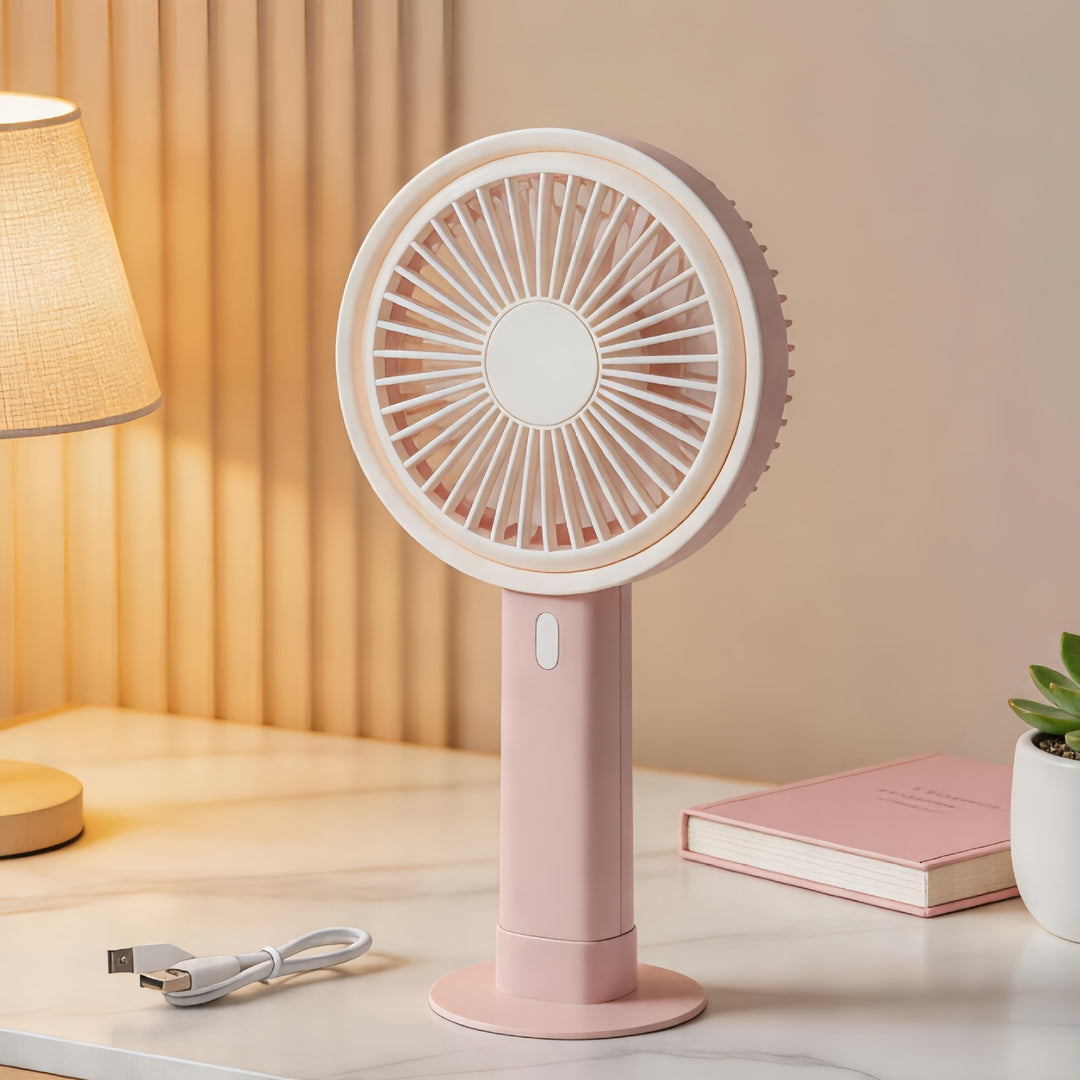 Women's Portable Table Fan with Flexible Tilt Mechanism and USB Connection Bowlift