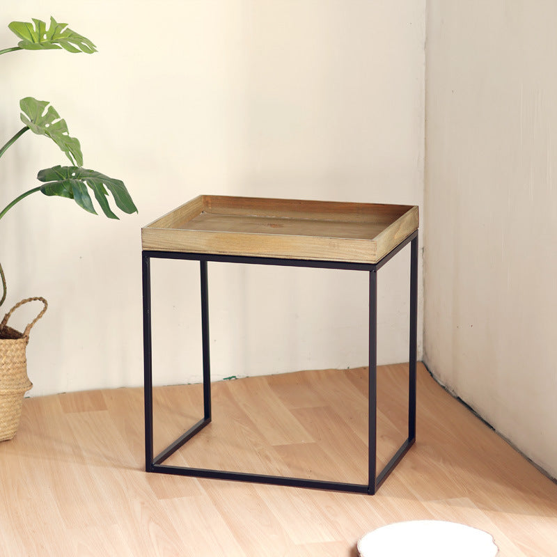 Modern side table with wooden tray Bowlift