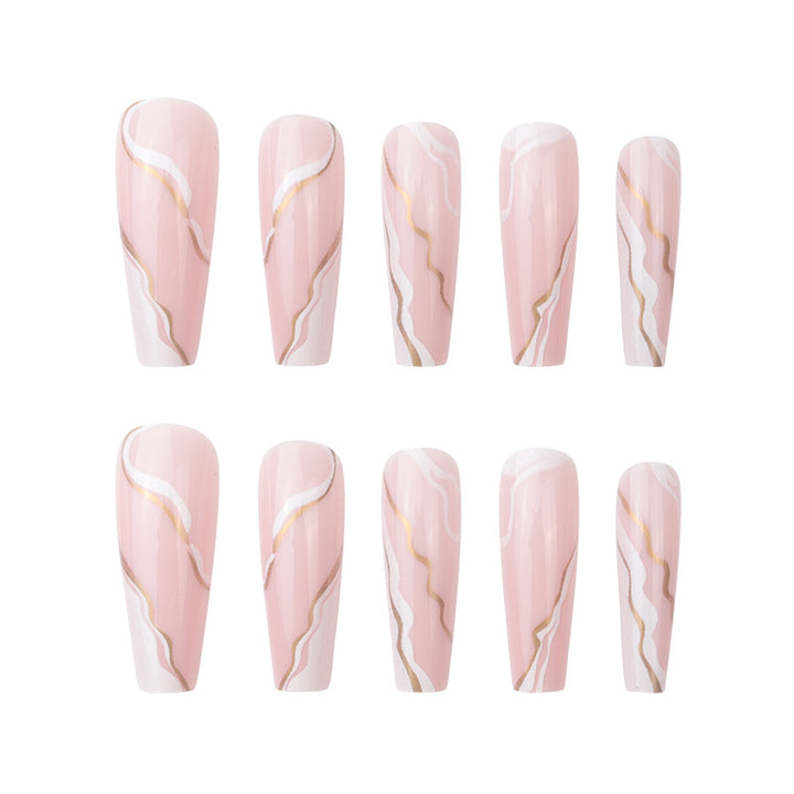 Elegant Marble Design Press-On Nails Bowlift