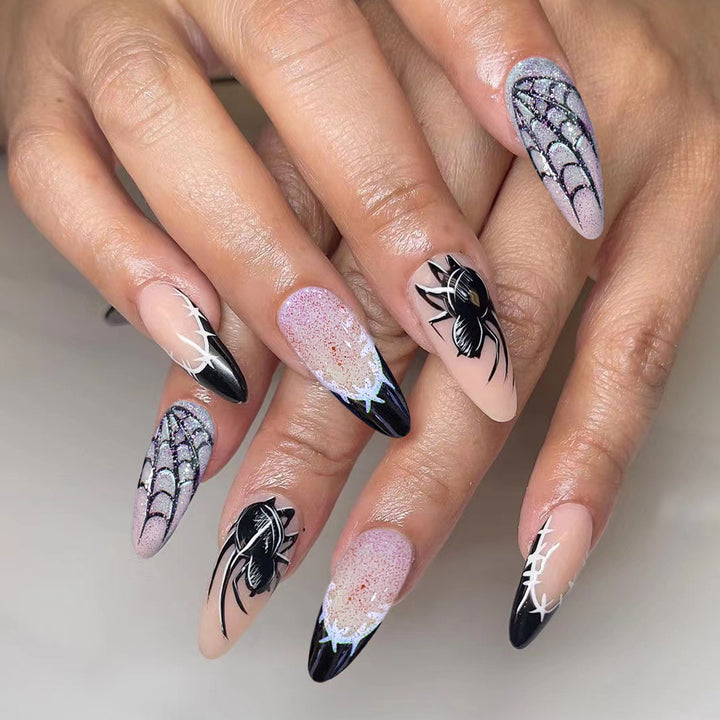 Creative spider design artificial nails Bowlift