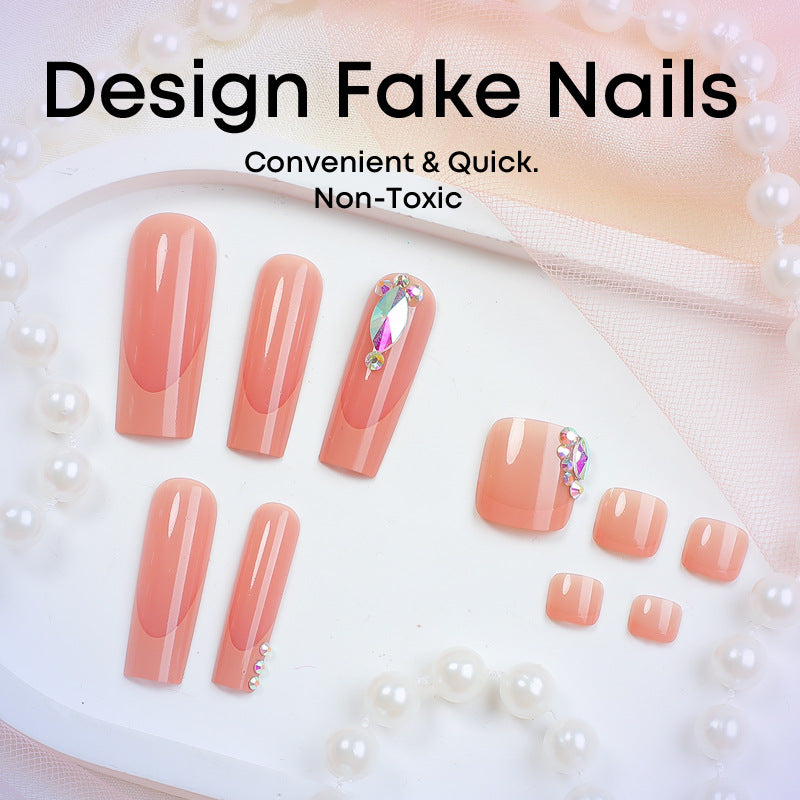 Artificial nail set with luxurious glitter accent Bowlift