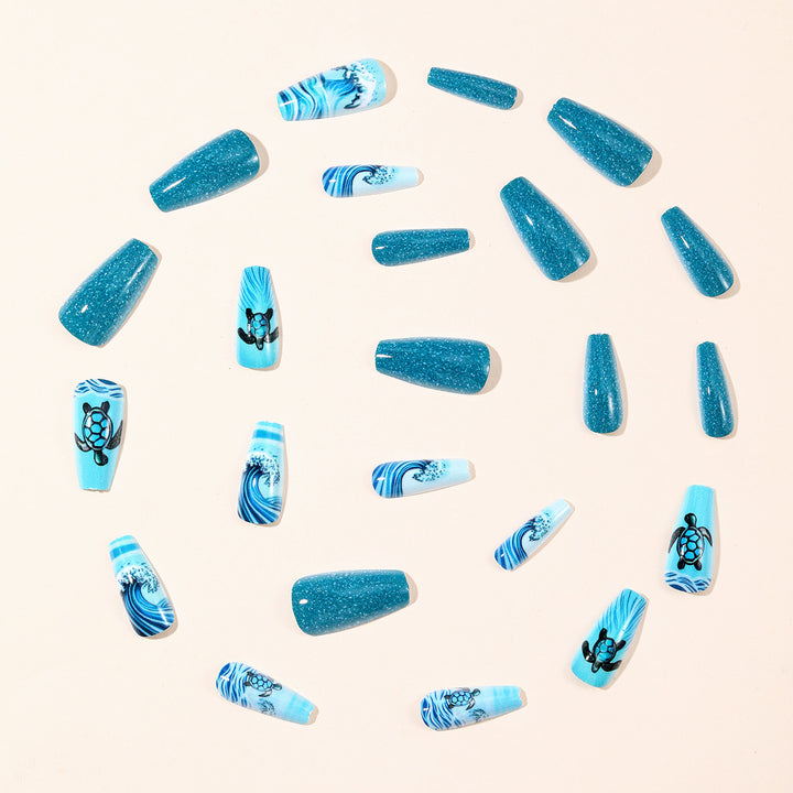 Artistic Ocean-Inspired Nail Art Extensions Bowlift