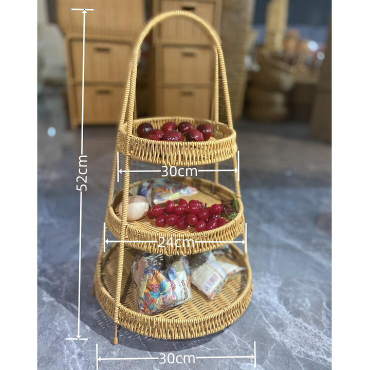 Multi-Tiered Wicker Fruit Stand Bowlift