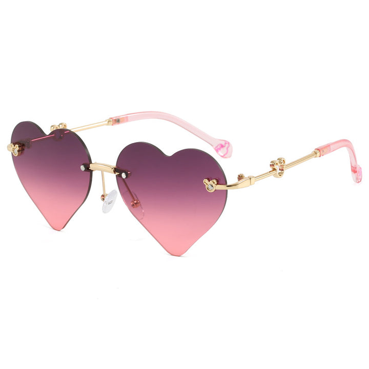 Women's Heart-Shaped Sunglasses with Mirrored Lenses Bowlift