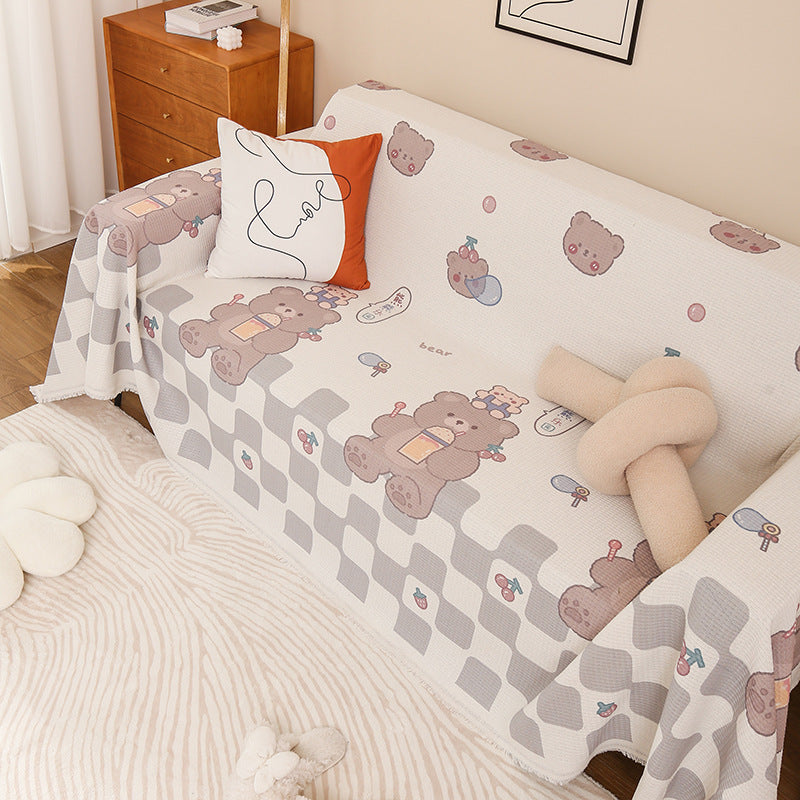 Soft Plush Bunny Pattern Throw Blanket