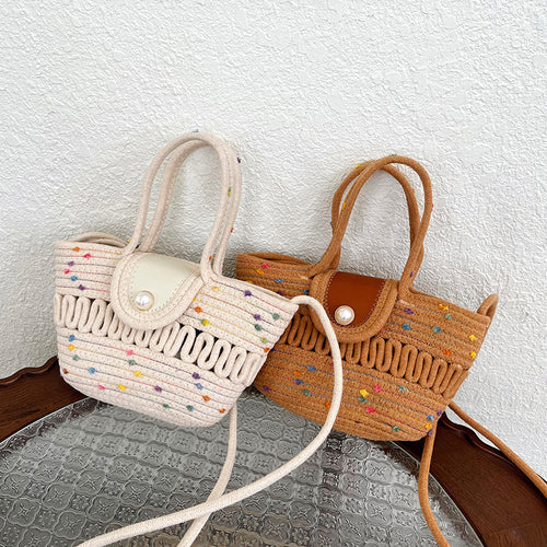 WoCharming Woven Mini Tote Bag Bowlift