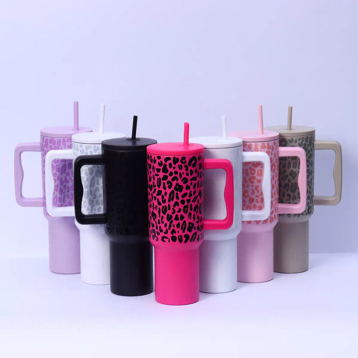 Ladies drinking cup with unique leopard pattern Bowlift