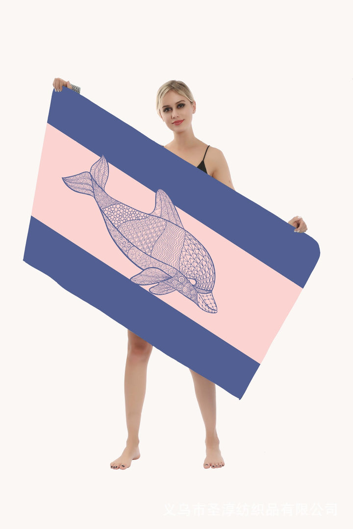 Beach towel with creative dolphin design Bowlift