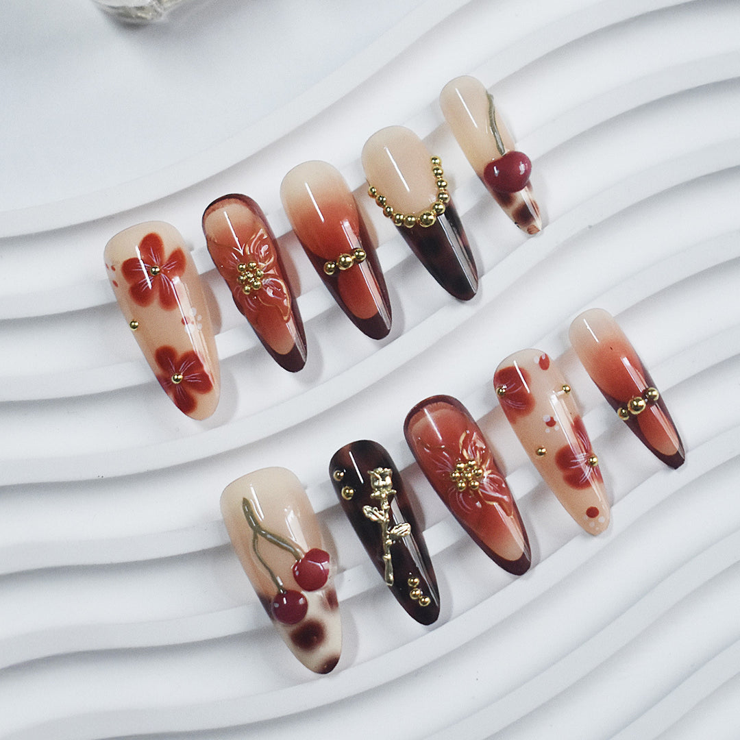 Premium Decorative Press-On Nails Bowlift