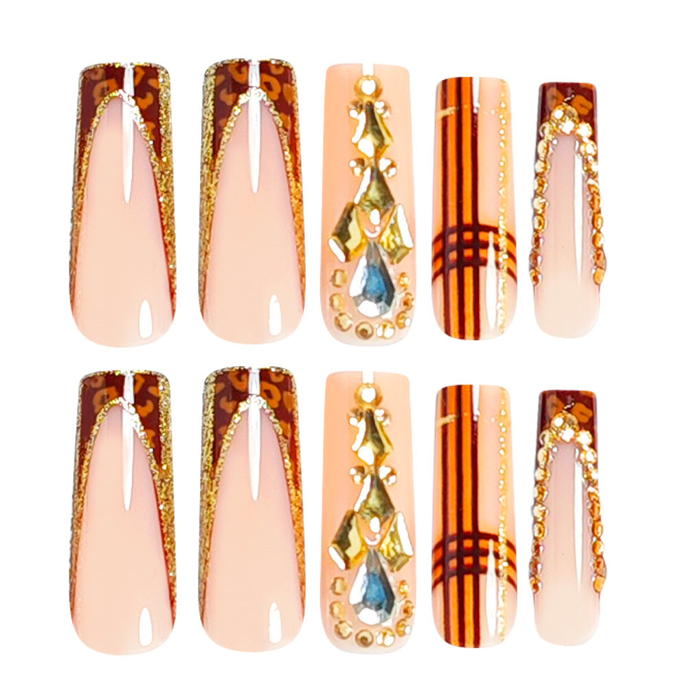 Decorative Stiletto Nail Art Tips with Gems Bowlift