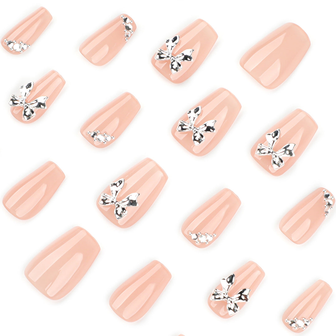 Artful Nail Extensions with Shiny Accents Bowlift