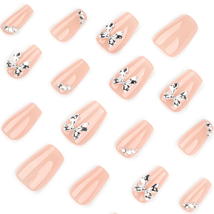 Artful Nail Extensions with Shiny Accents Bowlift
