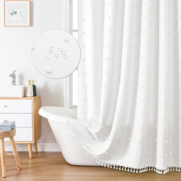 Textured Geometric Shower Curtain Bowlift