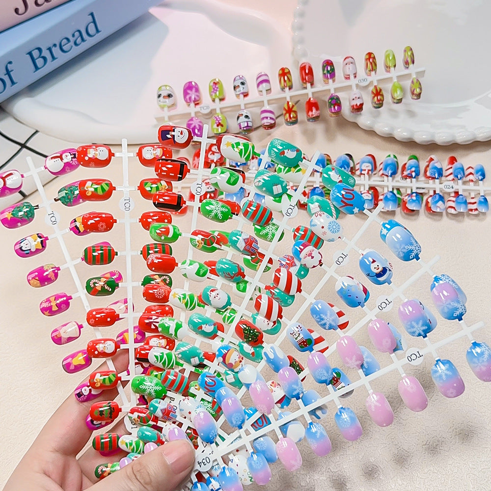 Children's Fun Holiday-Themed Fake Nail Set Bowlift