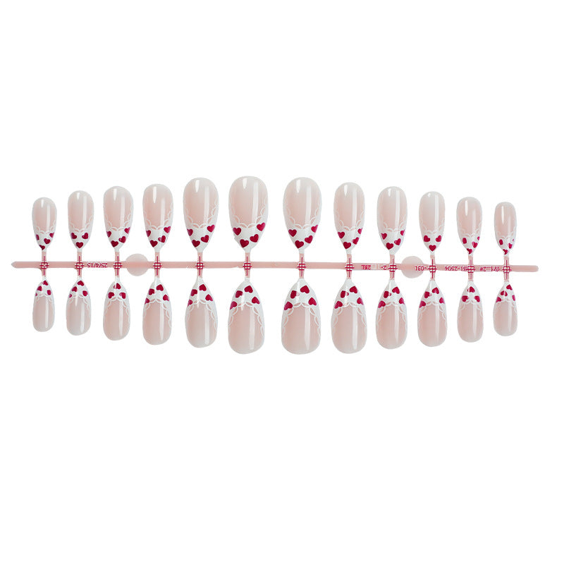 Decorative Press-On Nail Art Set with Floral and Bow Designs Bowlift